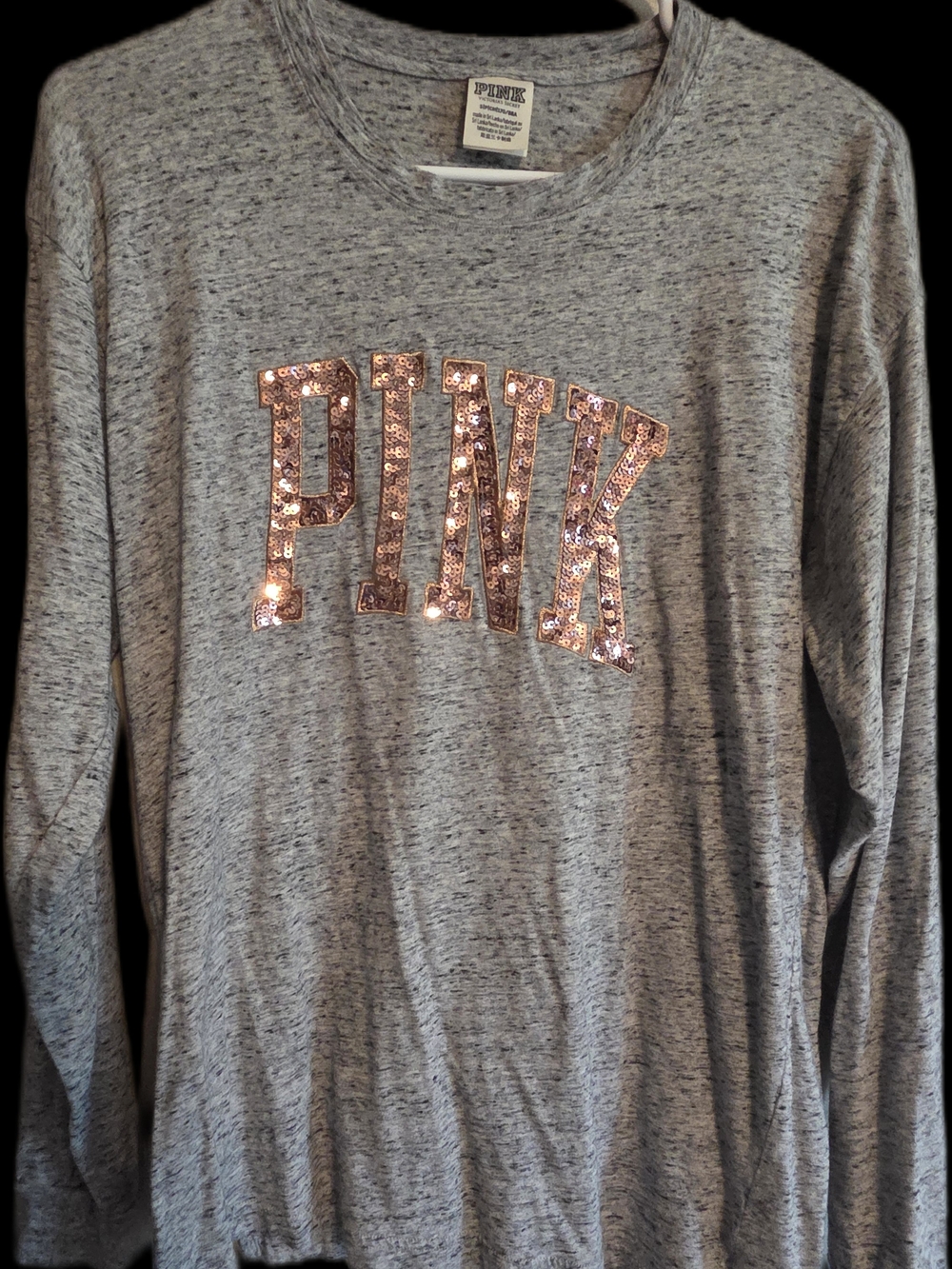 PINK Victoria's Secret Grey Heather Crewneck Tee